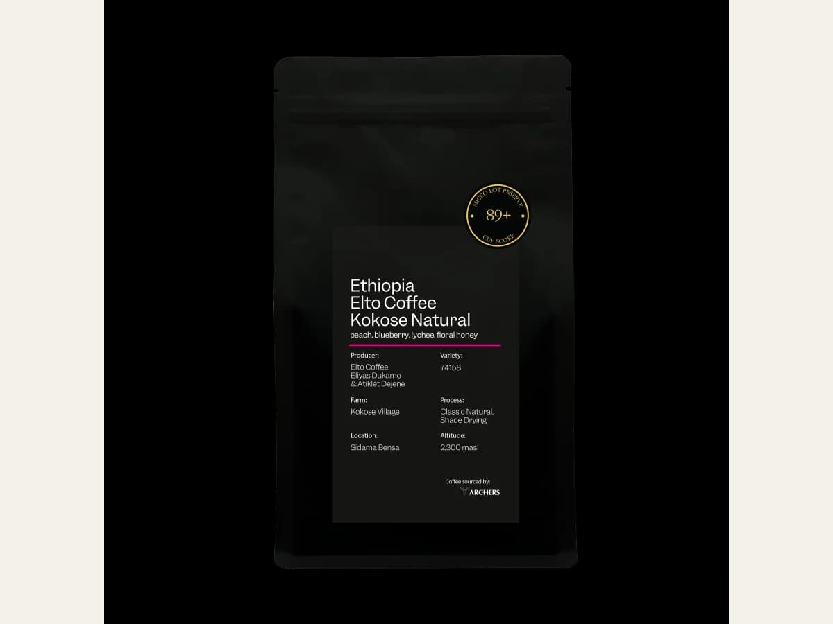 Archers Coffee Ethiopia - Elto Coffee Kokose Natural bag illustration
