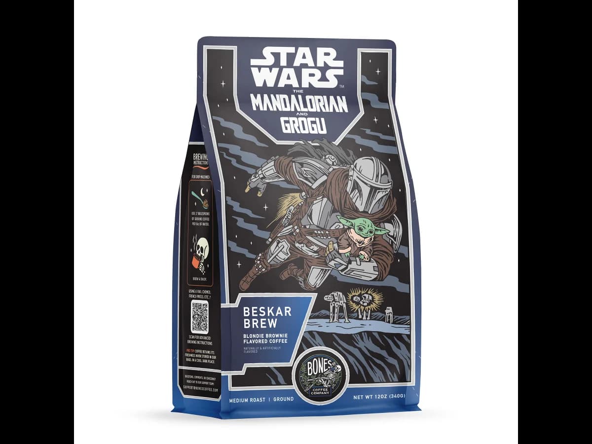 Bones Coffee Company Beskar Brew bag illustration
