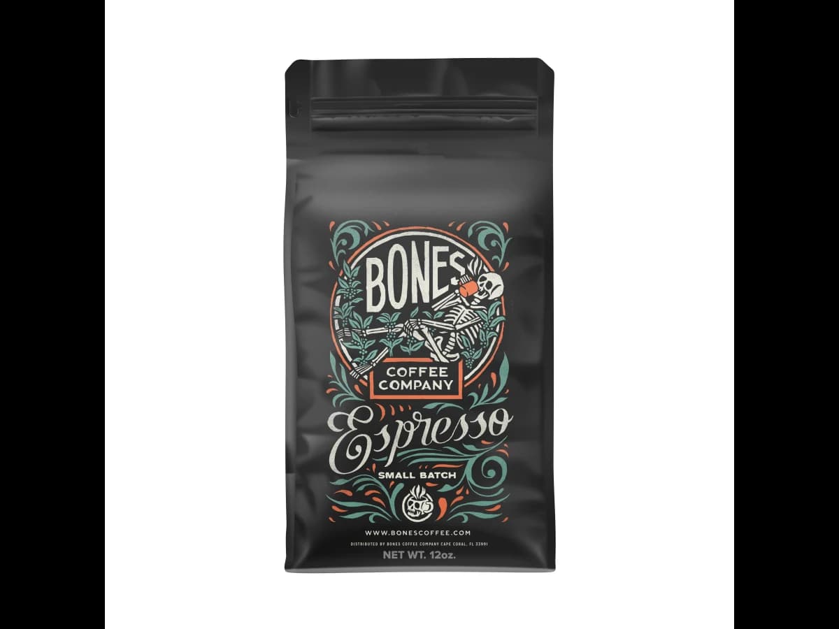 Bones Coffee Company Espresso bag illustration
