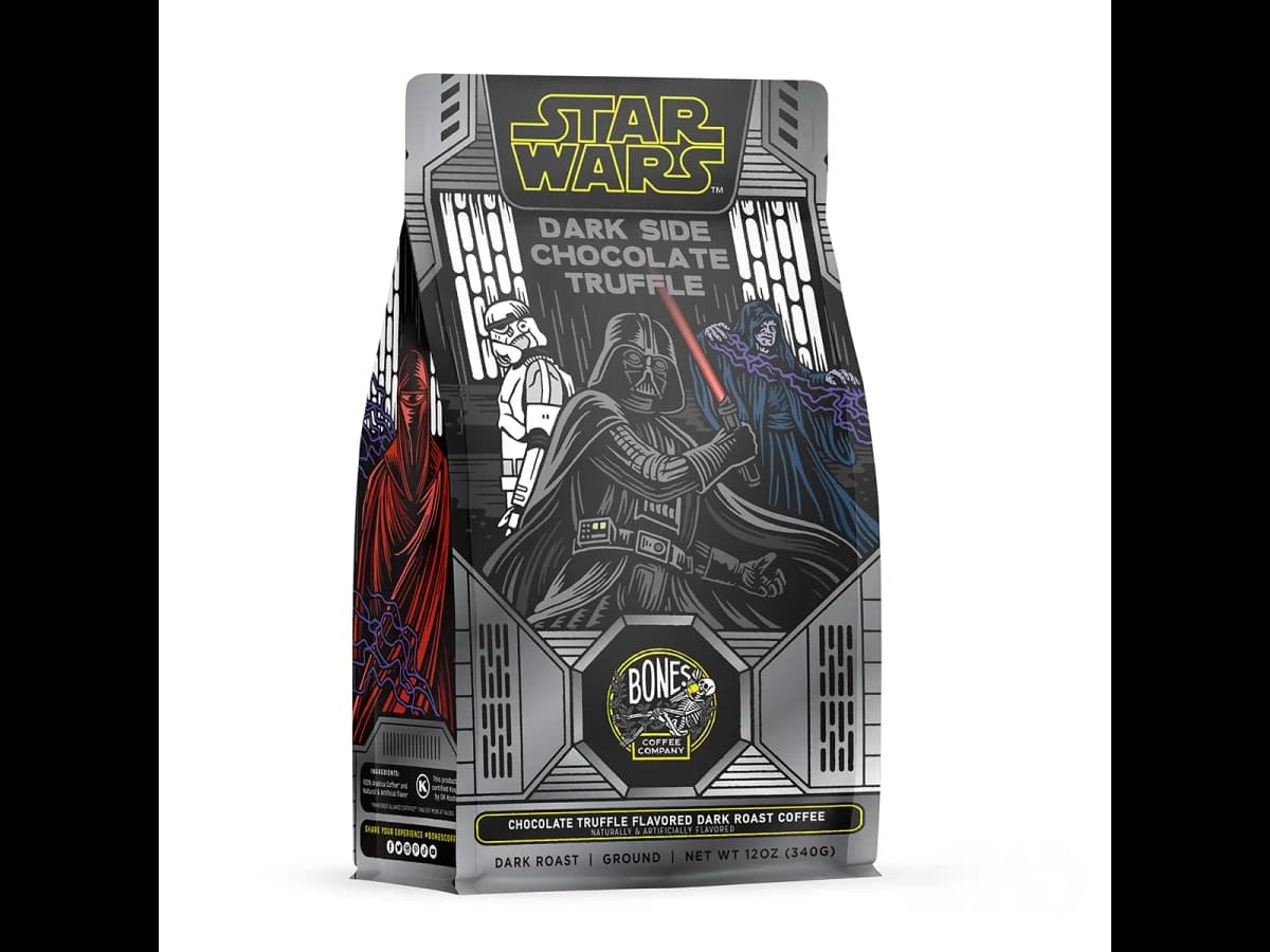 Bones Coffee Company Dark Side Chocolate Truffle bag illustration