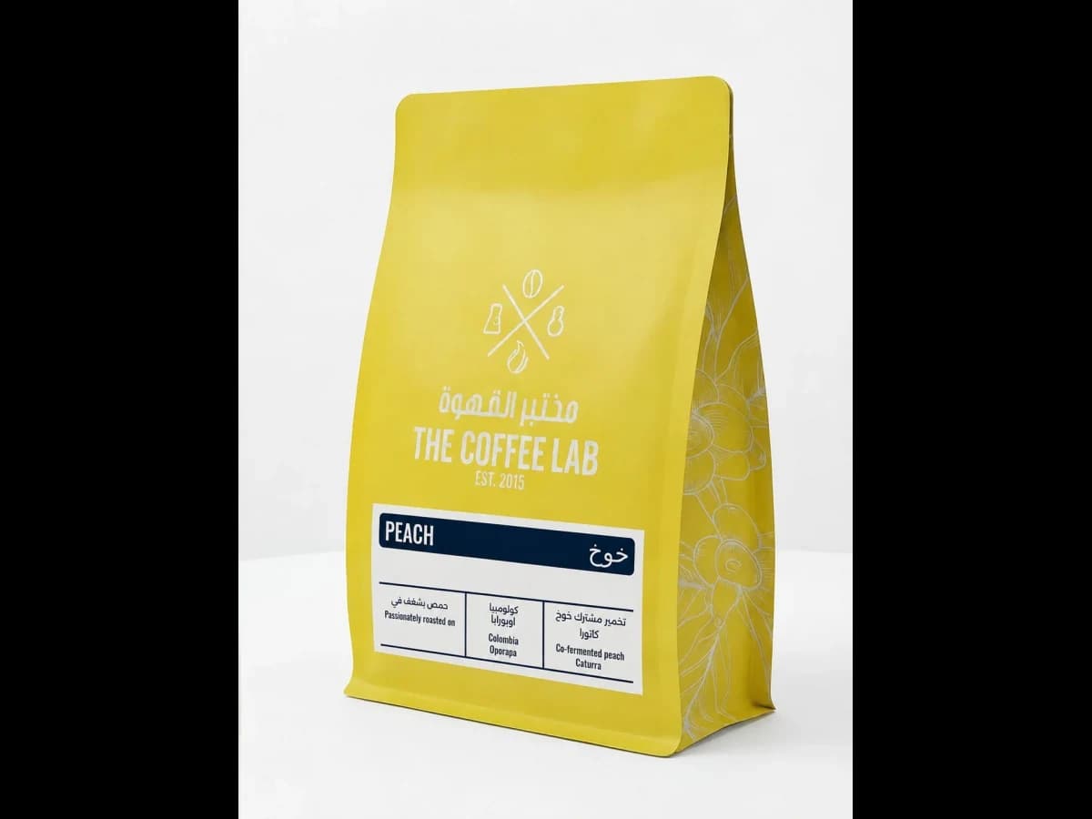 Peach coffee bag