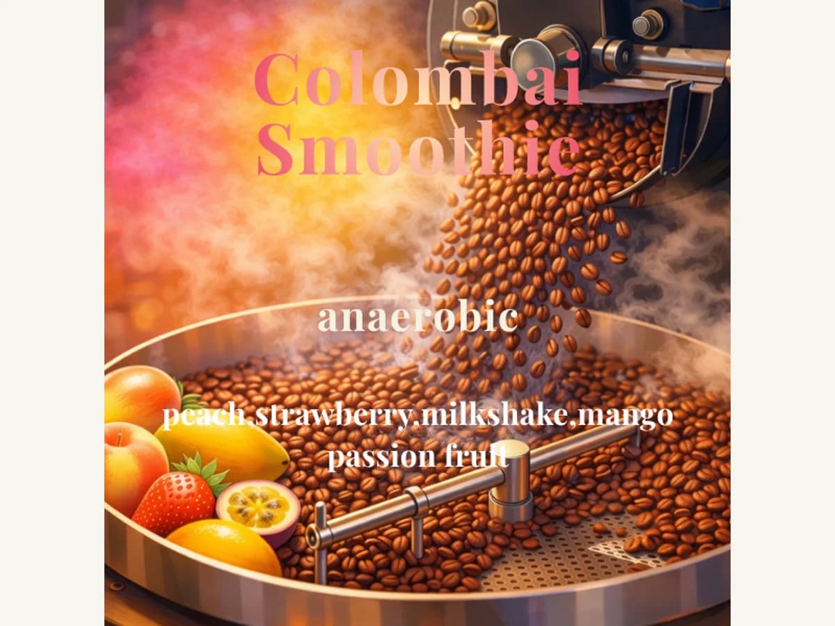 ALEZ Coffee Roaster Colombia Smoothie 🍑🍓🥭 bag illustration