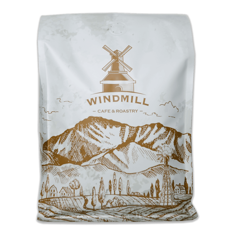 Windmill Cafe & Roastery Bubble Brew bag illustration