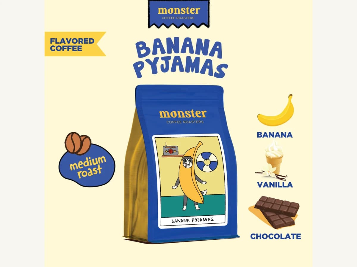 Monster Coffee Roasters Banana Pyjamas bag illustration