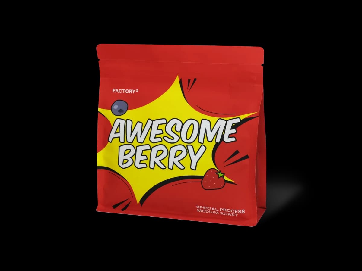 Factory Coffee Awesome Berry bag illustration