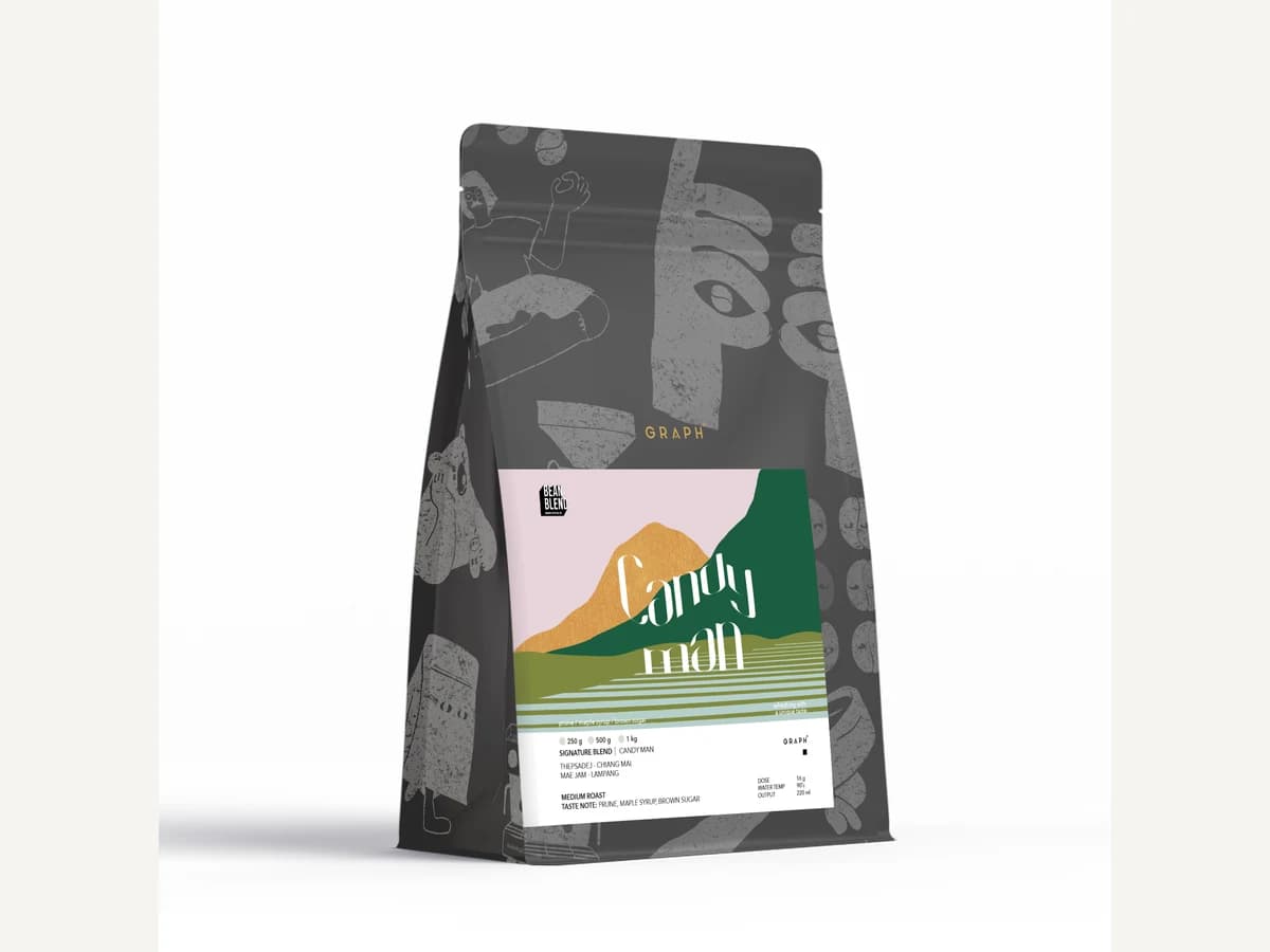 Graph Coffee Co. Candy Man bag illustration