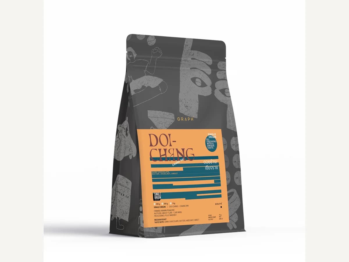 Graph Coffee Co. Doi Chang bag illustration