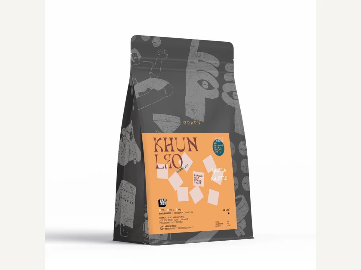 Graph Coffee Co. Khun Lao bag illustration
