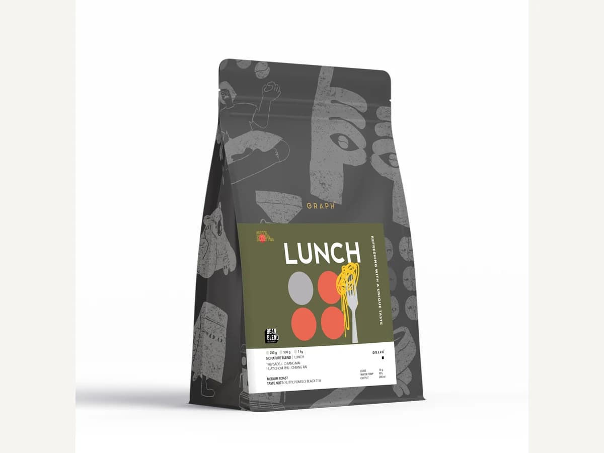 Graph Coffee Co. Lunch bag illustration