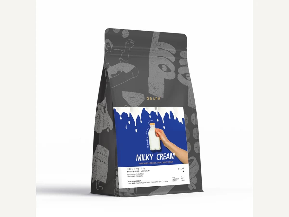 Graph Coffee Co. Milky Cream bag illustration