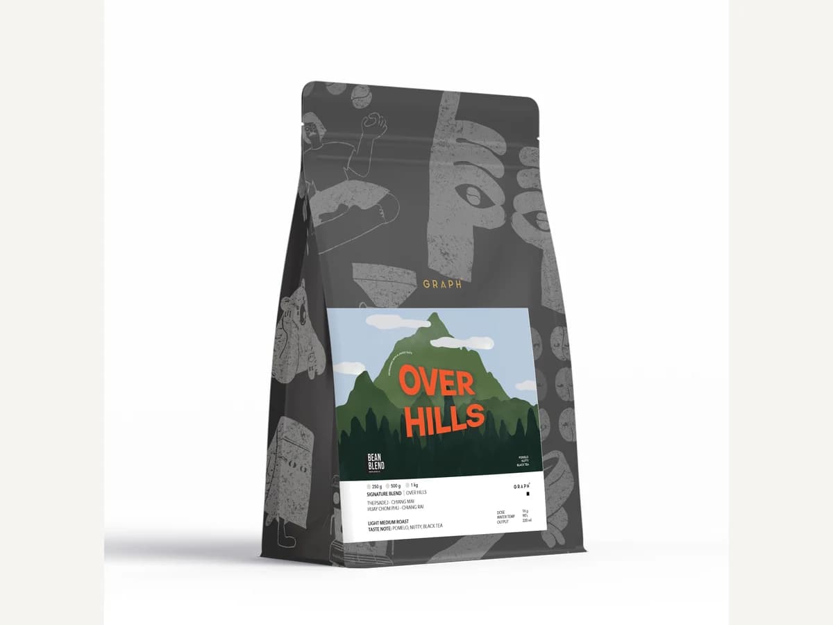 Graph Coffee Co. Overhills bag illustration