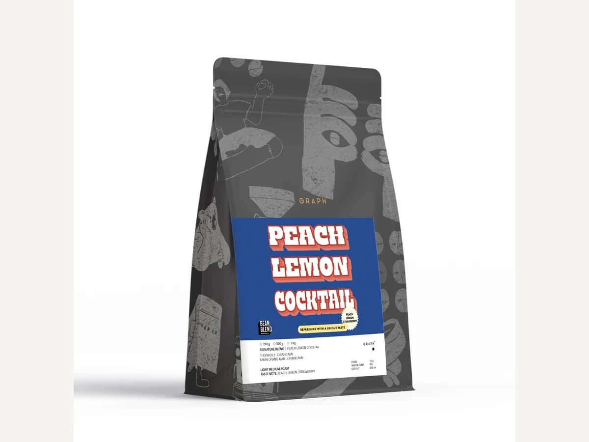 Graph Coffee Co. Peach Lemon Cocktail bag illustration