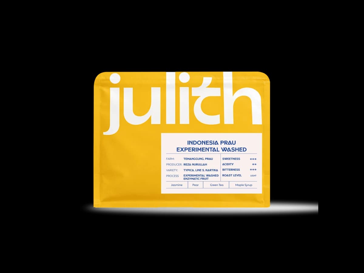 Julith Coffee & Roastery Indonesia Prau Experimental Washed bag illustration