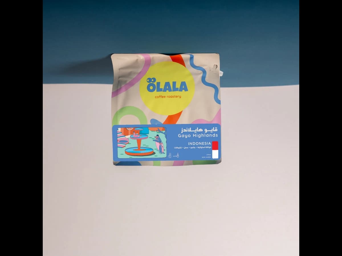 ÖLALA Coffee Roastery Gayo Highlands Natural bag illustration