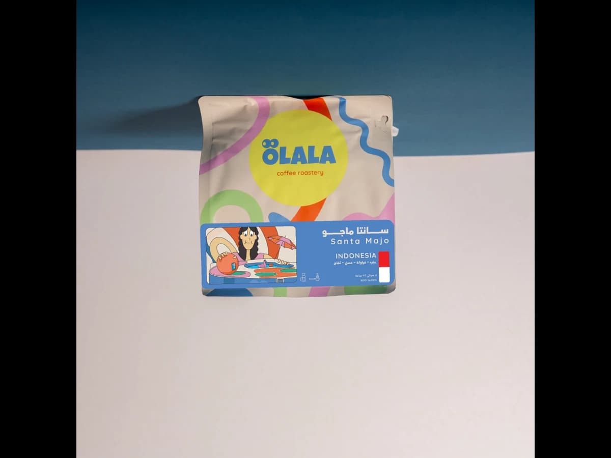 ÖLALA Coffee Roastery Santa Mago Anaerobic bag illustration
