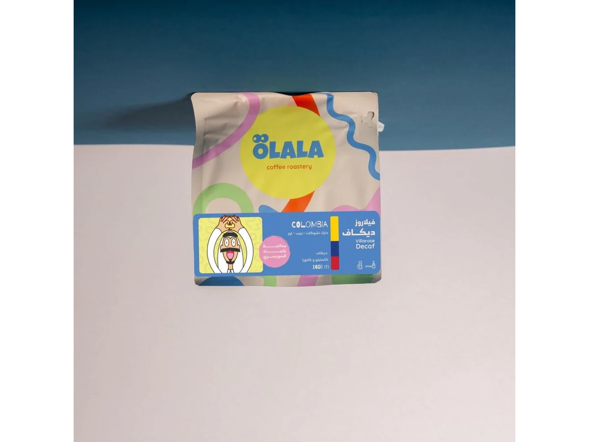 ÖLALA Coffee Roastery Villarose Decaf bag illustration