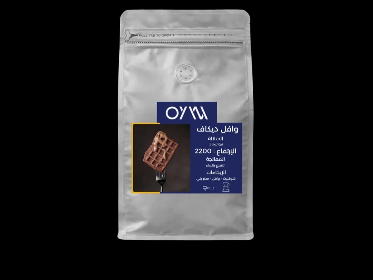 OYW Coffee Roastery Waffle Decaf Guatemala bag illustration