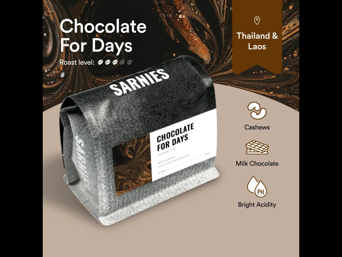 Sarnies Chocolate For Days bag illustration