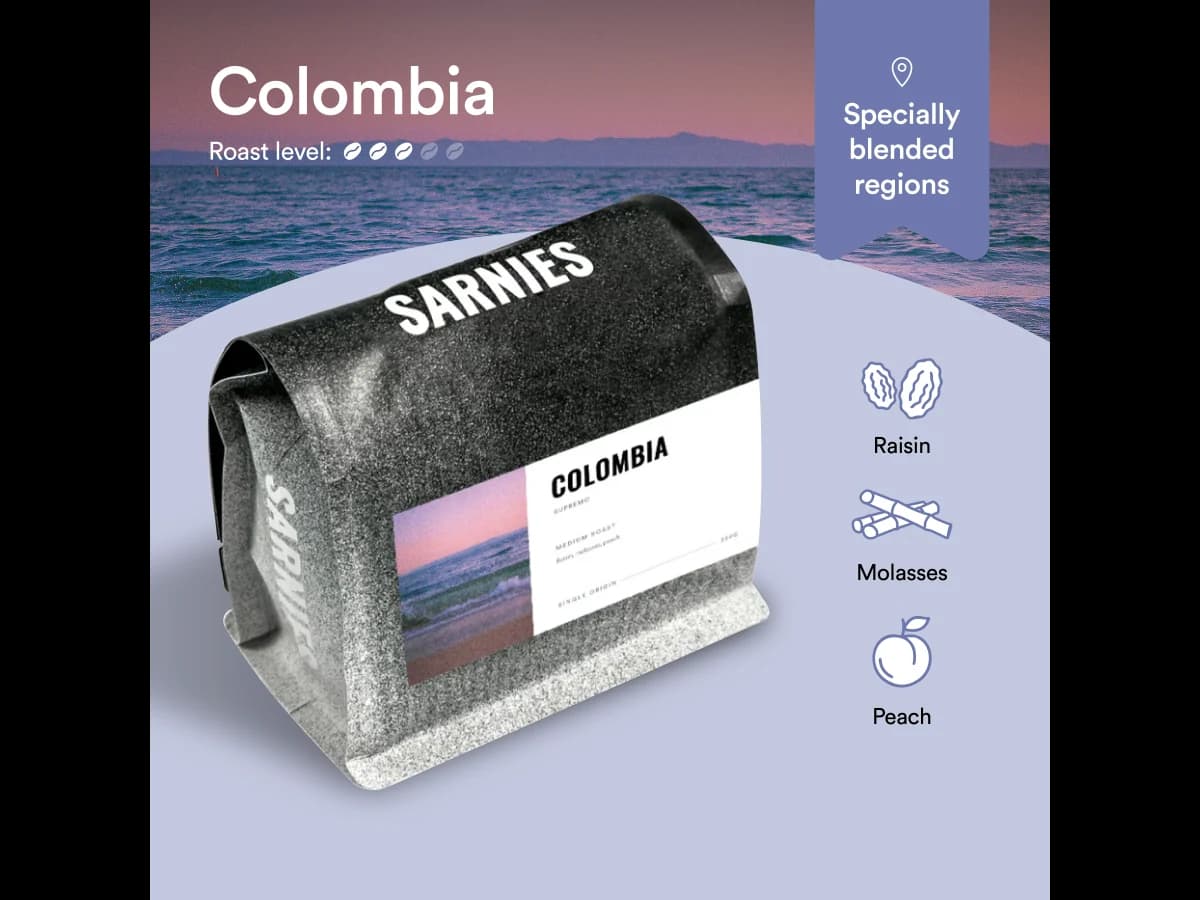 Sarnies Colombia Supremo bag illustration