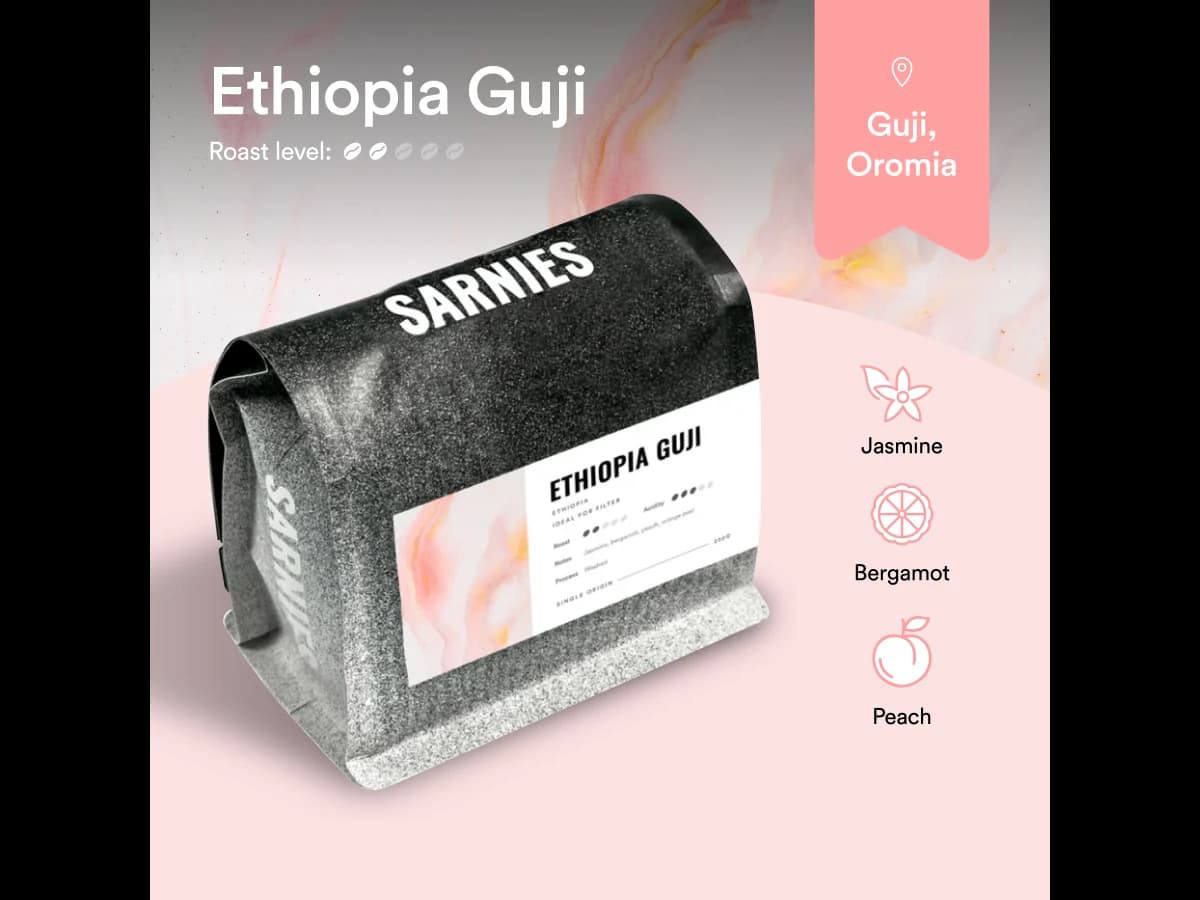 Sarnies Ethiopia Guji Bishala G1 bag illustration