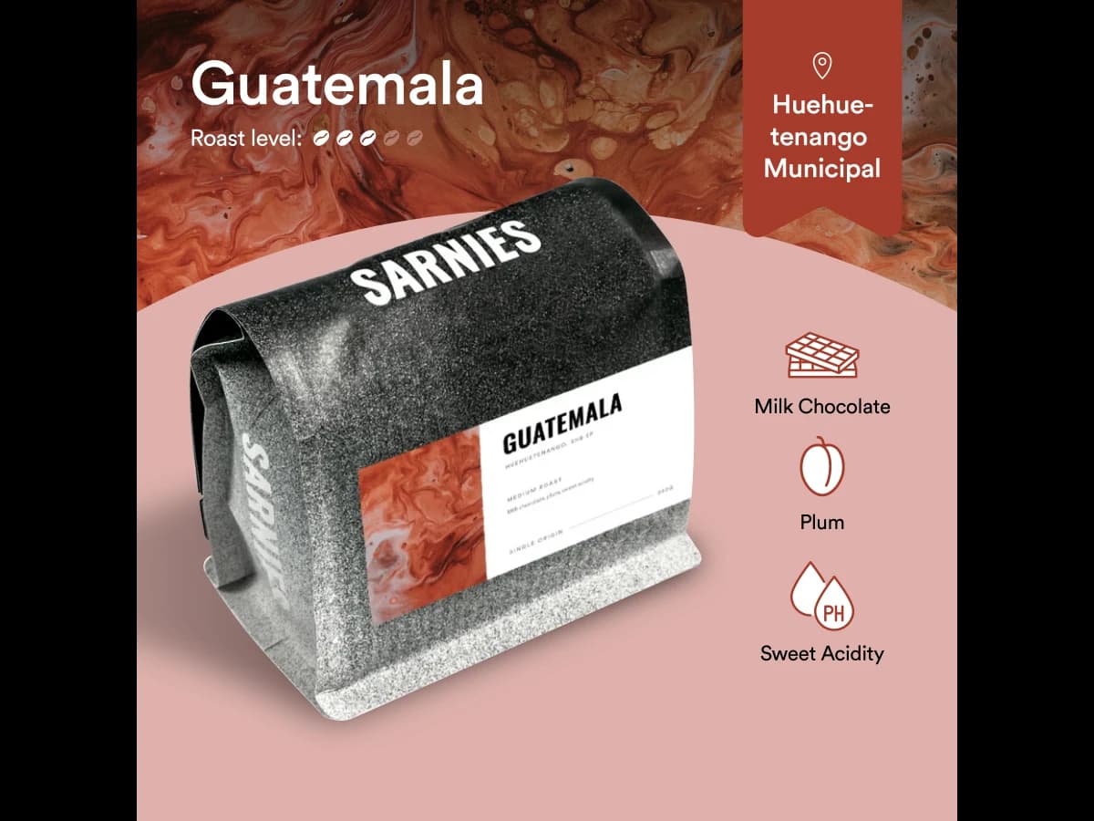 Sarnies Guatemala Huehuetenango SHB EP bag illustration