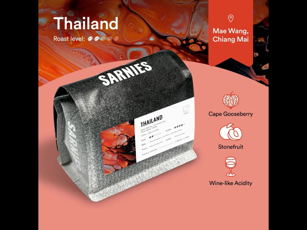 Sarnies Peacerry Natural Anaerobic bag illustration