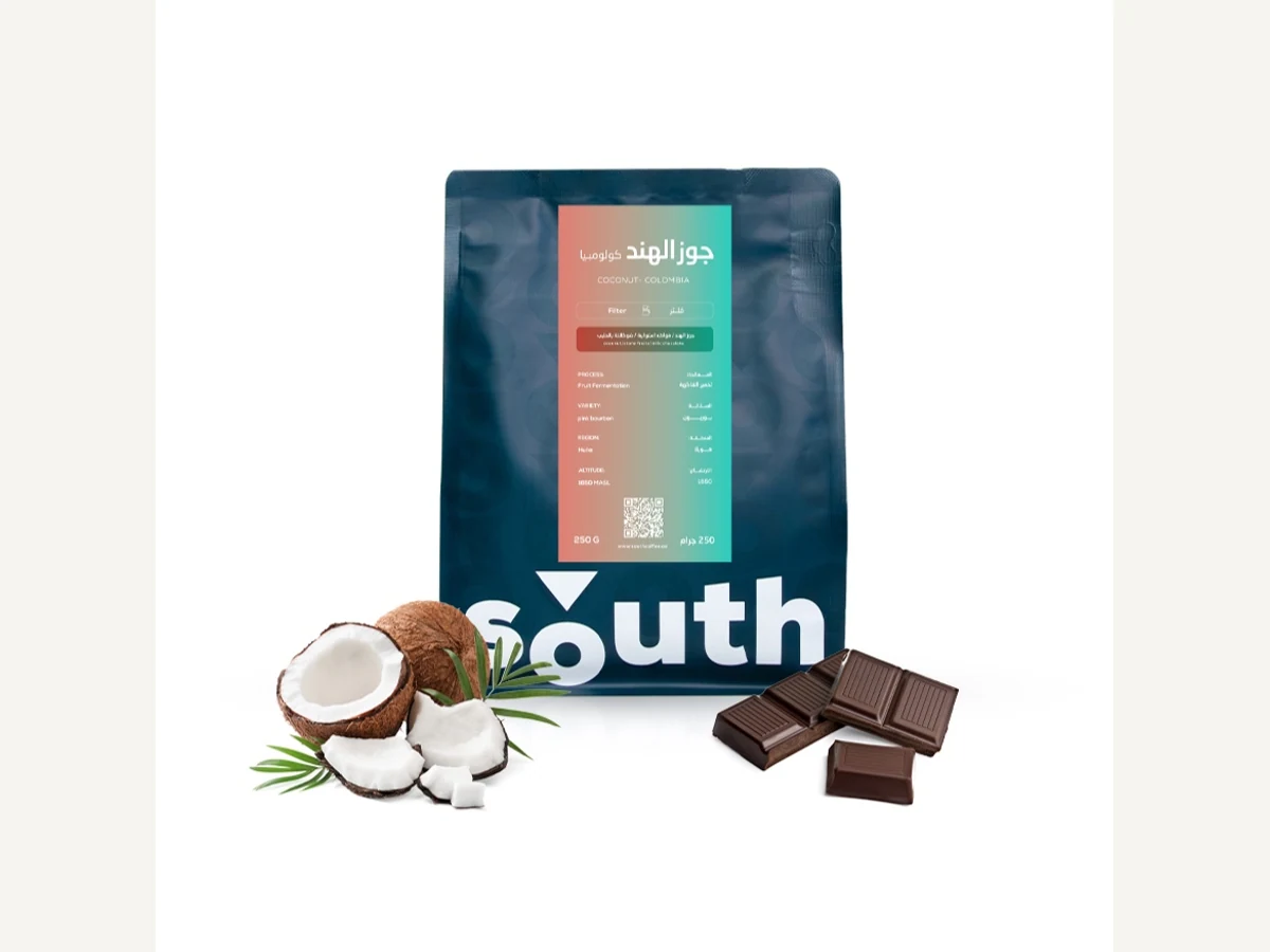 South Coffee Coconut — Colombia bag illustration