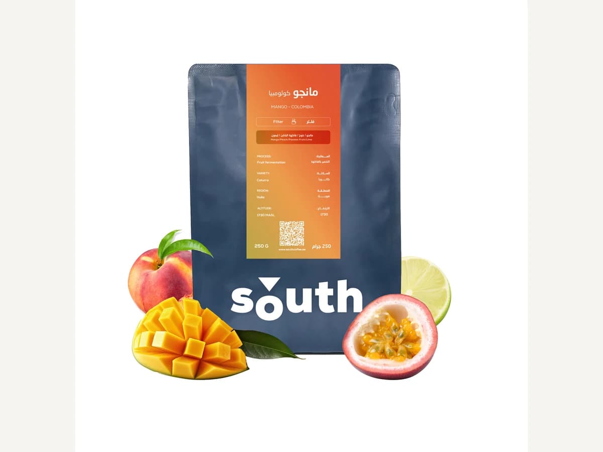 South Coffee Mango — Colombia bag illustration