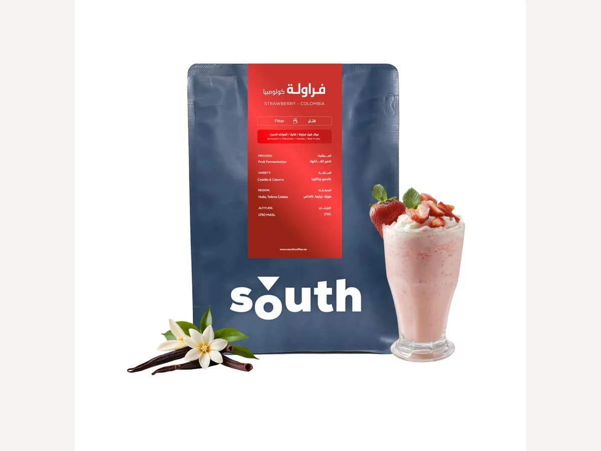 South Coffee Strawberry — Colombia bag illustration