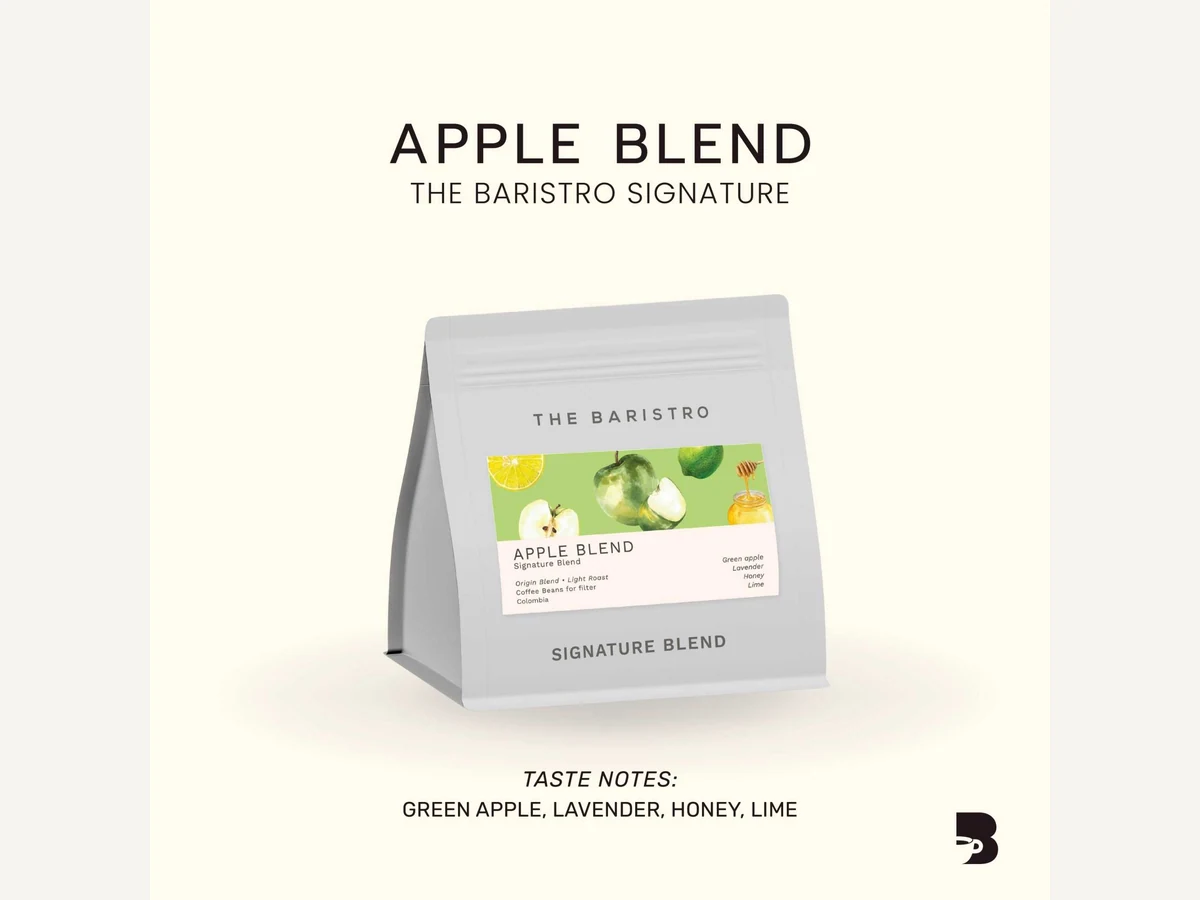 The Baristro Apple Blend bag illustration
