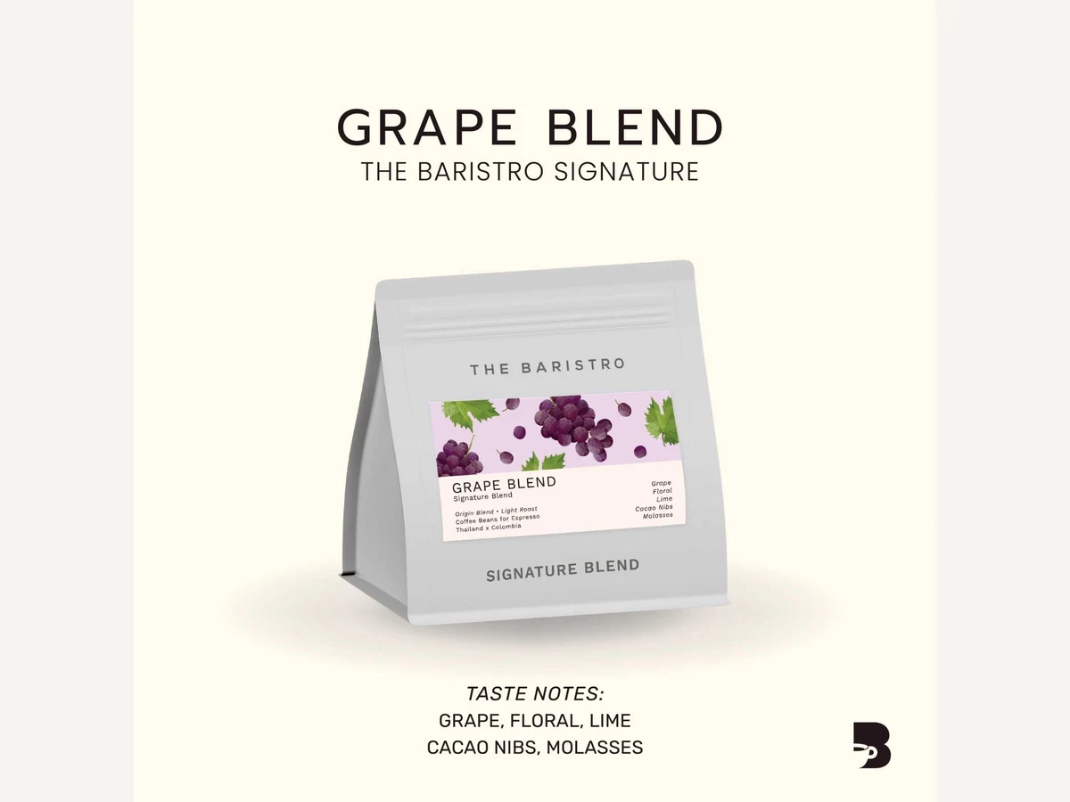 The Baristro Grape Blend bag illustration