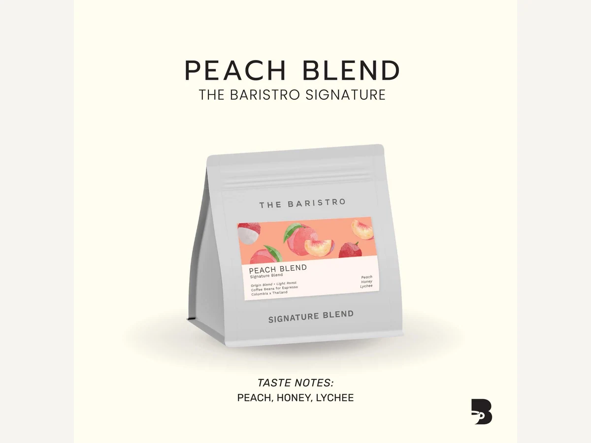 The Baristro Peach Blend bag illustration
