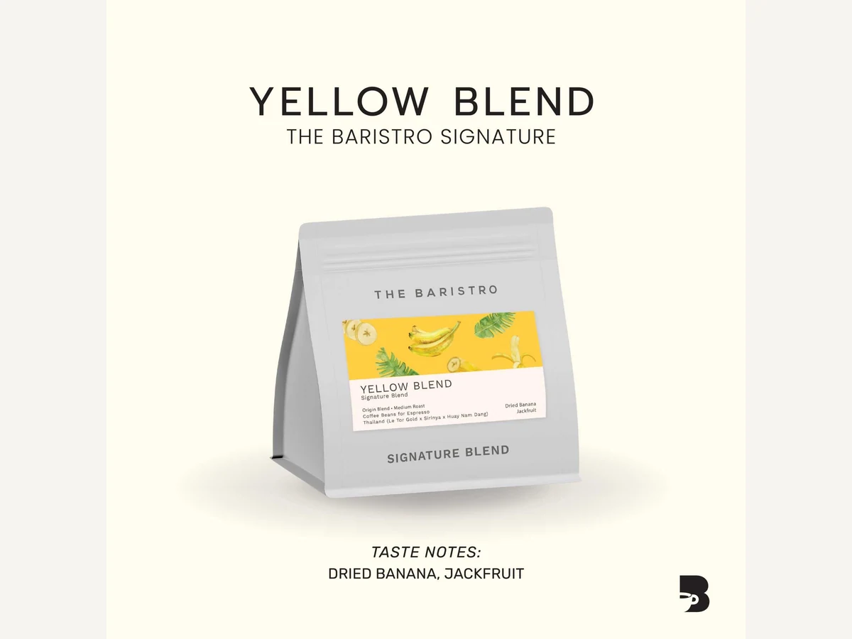 The Baristro Yellow Blend bag illustration