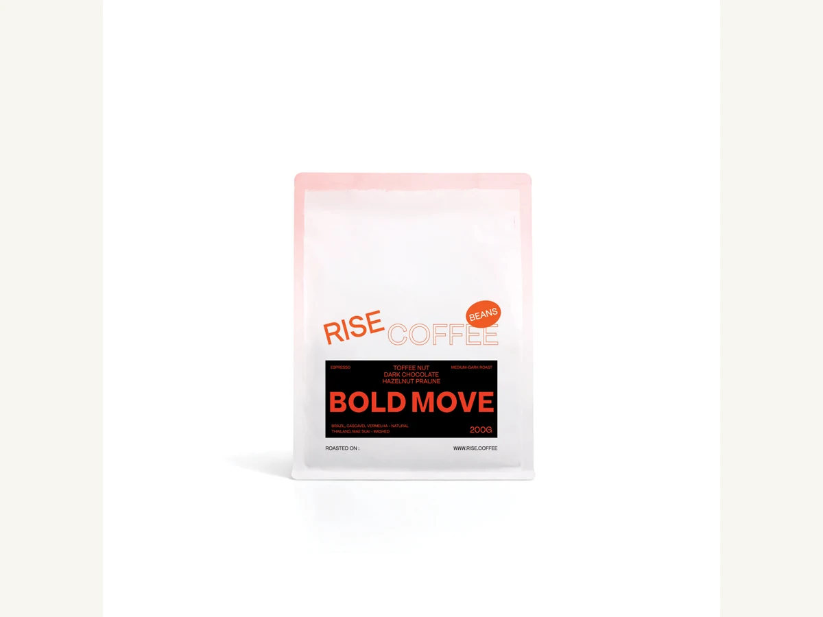 Rise Coffee Bold Move bag illustration