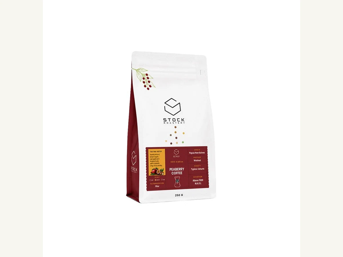 Stock Coffee Roaster Papua New Guinea Peaberry bag illustration
