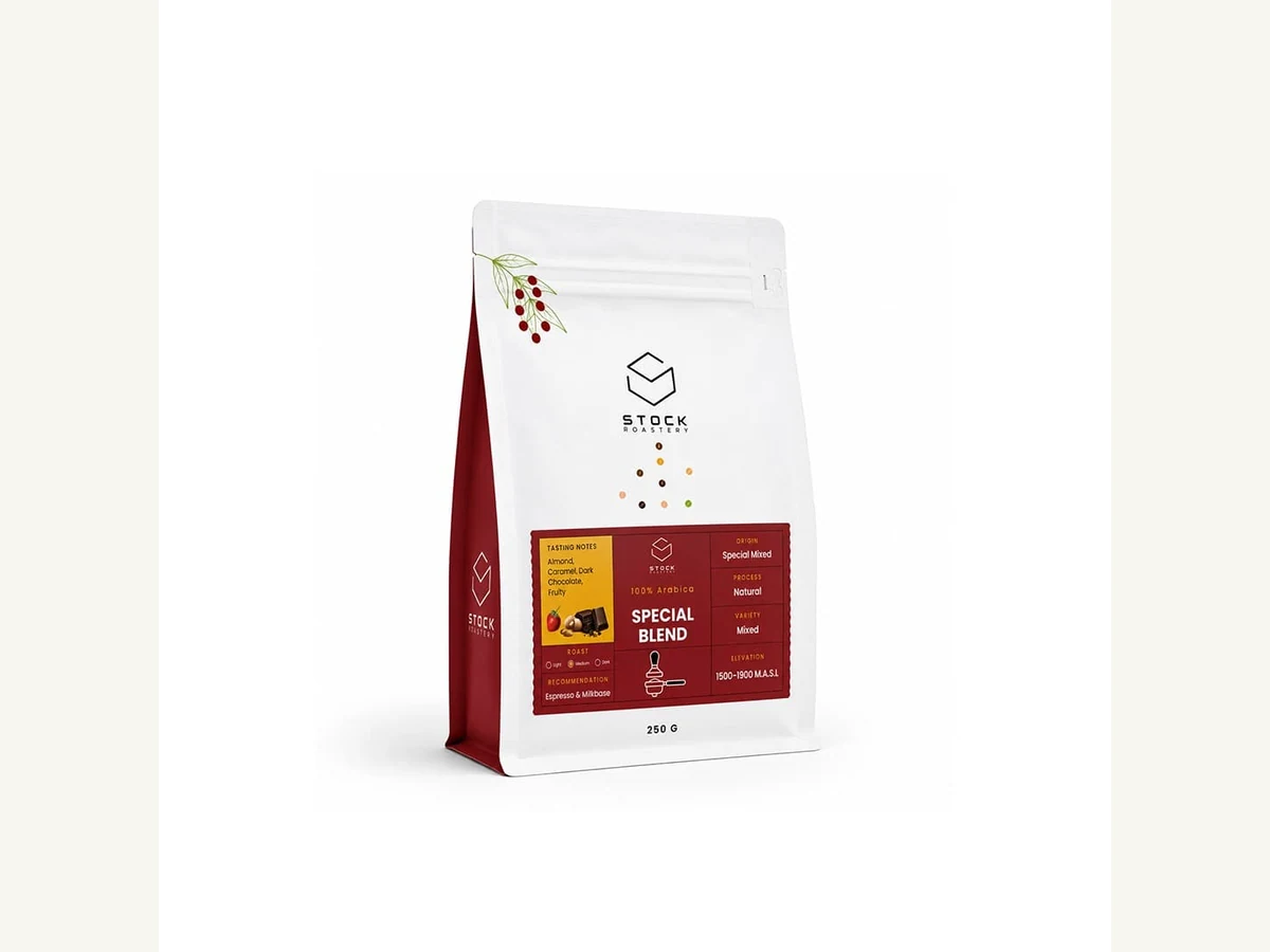 Stock Coffee Roaster Special Blend bag illustration
