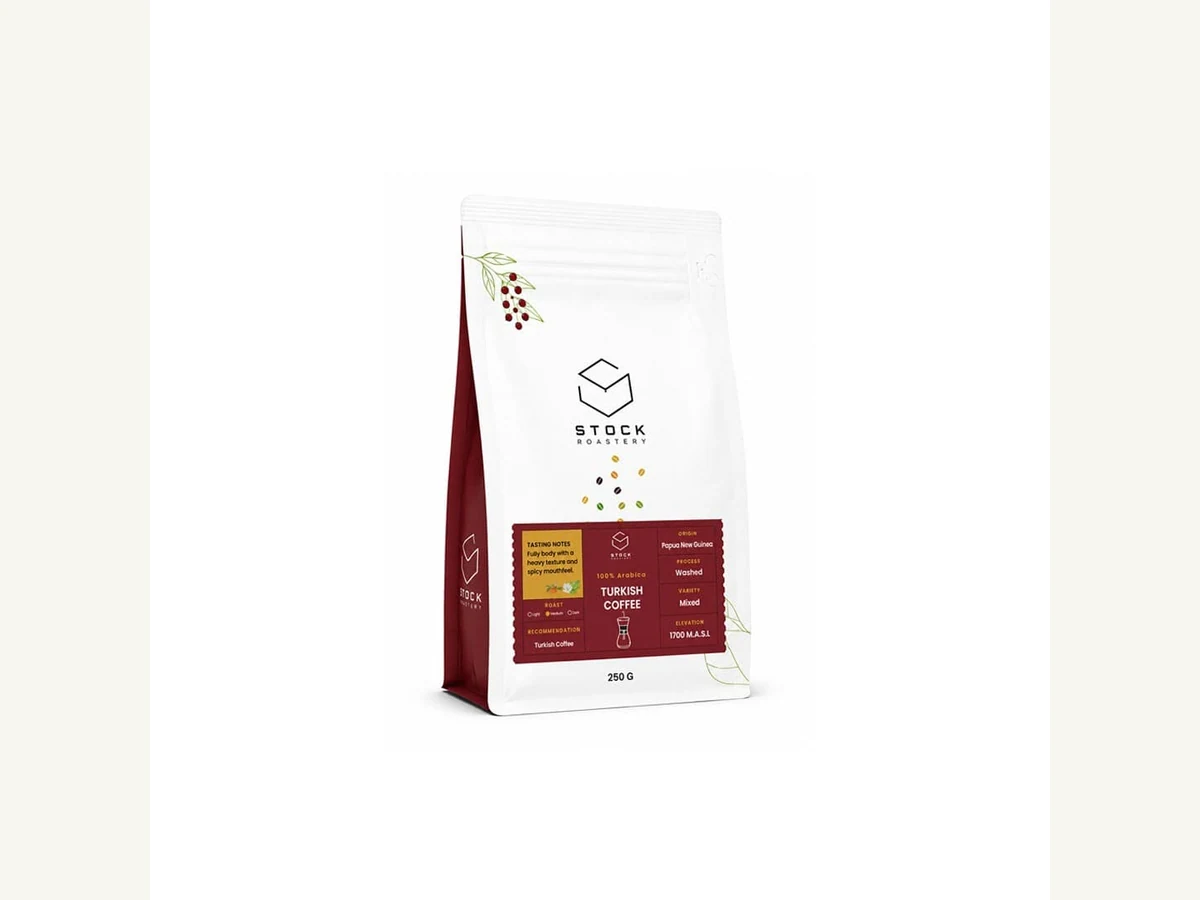 Stock Coffee Roaster Turkish Coffee bag illustration